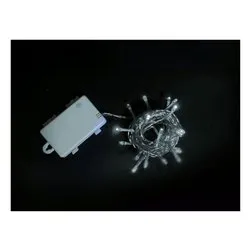 Filo Trasparente 10 luci - LED Bianco freddo (2 + 1 mt) 8 Giochi di luce CHRISTMAS IP44 D1820 - immagine 1