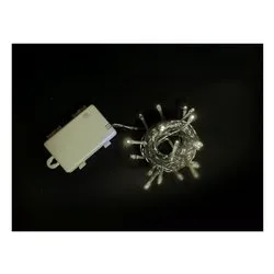 Filo Trasparente 10 luci - LED Bianco caldo (2 + 1 mt) 8 Giochi di luce CHRISTMAS IP44 D1823 - immagine 1