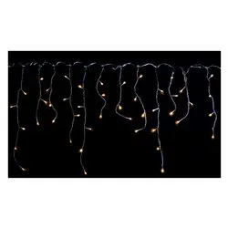 Tenda luminosa Natale Trasparente 180 luci - LED Bianco caldo (4,2 + 0,6 mt) Stalattiti Giochi di luce IP44 D2391 - immagine 1