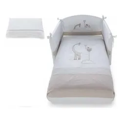 Piumone lettino set 3 pz SAVANA Bianco e Tortora 0687Savana - immagine 1