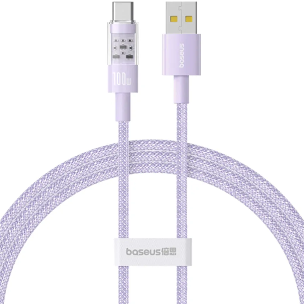 Cavo Dati e Ricarica USB-A - USB-C Baseus Gem, 100W, 2m, Viola P10373002511-01 - immagine 1
