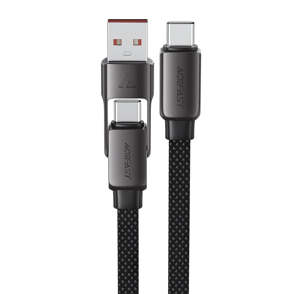 Cavo Dati e Ricarica USB-C - USB-A / USB-C Acefast C13-04, 60W, 1.2m, Nero - immagine 1