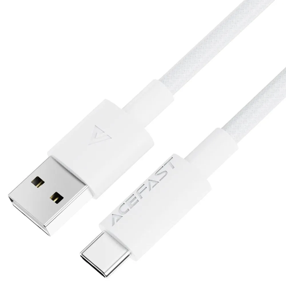 Cavo Dati e Ricarica USB-A - USB-C Acefast C18-04, 18W, 1.2m, Bianco - immagine 1