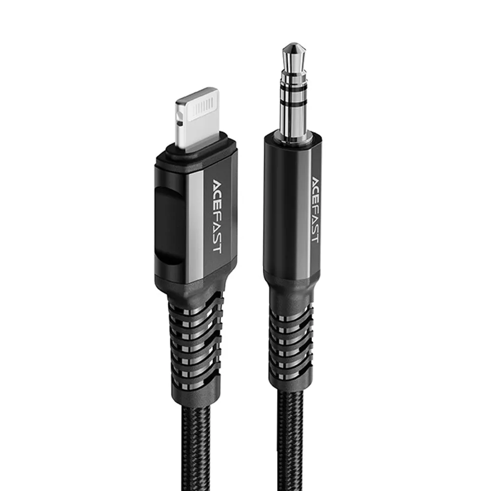 Cavo Audio Lightning - 3.5mm Acefast C1-06, 1.2m, Nero - immagine 1