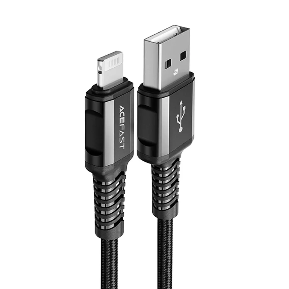 Cavo Dati e Ricarica USB-A - Lightning Acefast C1-02, 18W, 1.2m, Nero - immagine 1