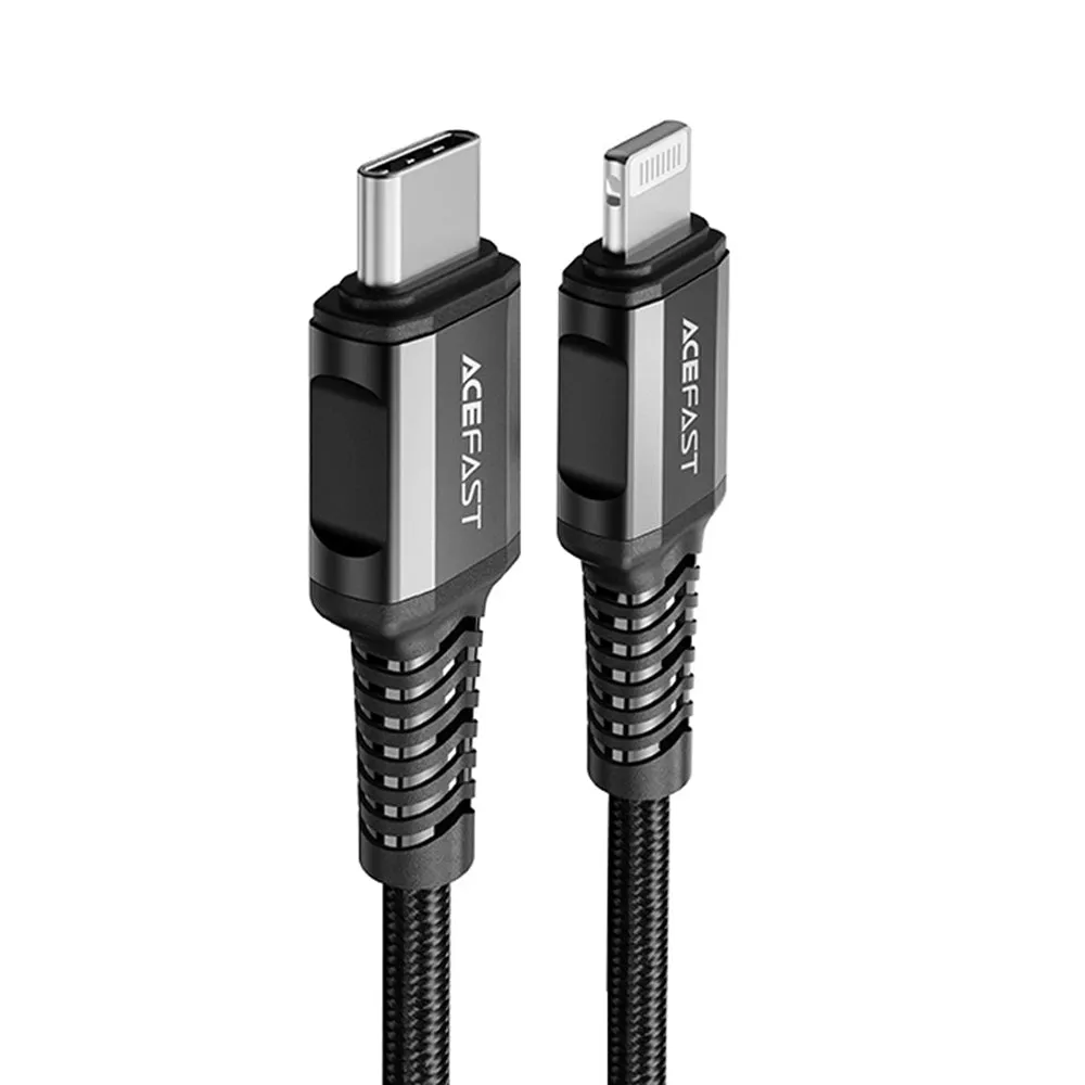 Cavo Dati e Ricarica USB-C - Lightning Acefast C1-01, 30W, 1.2m, Nero - immagine 1