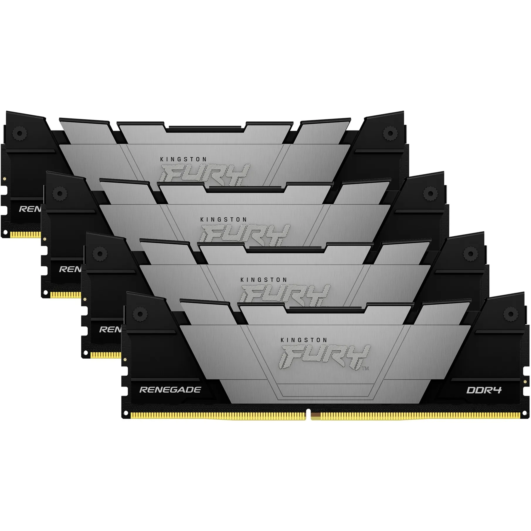 FURY 64GB 3600MT/s DDR4 CL16 DIMM (Kit da 4) 1Gx8 Renegade Black, Memoria - immagine 1