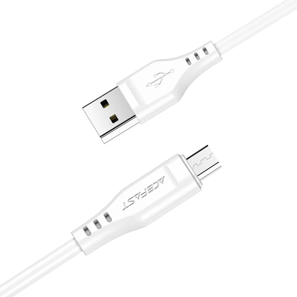 Cavo Dati e Ricarica USB-A - microUSB Acefast C3-09, 18W, 1.2m, Bianco - immagine 1