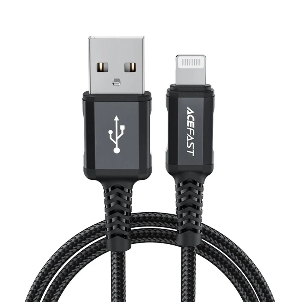 Cavo Dati e Ricarica USB-A - Lightning Acefast C4-02, 18W, 1.8m, Nero - immagine 1