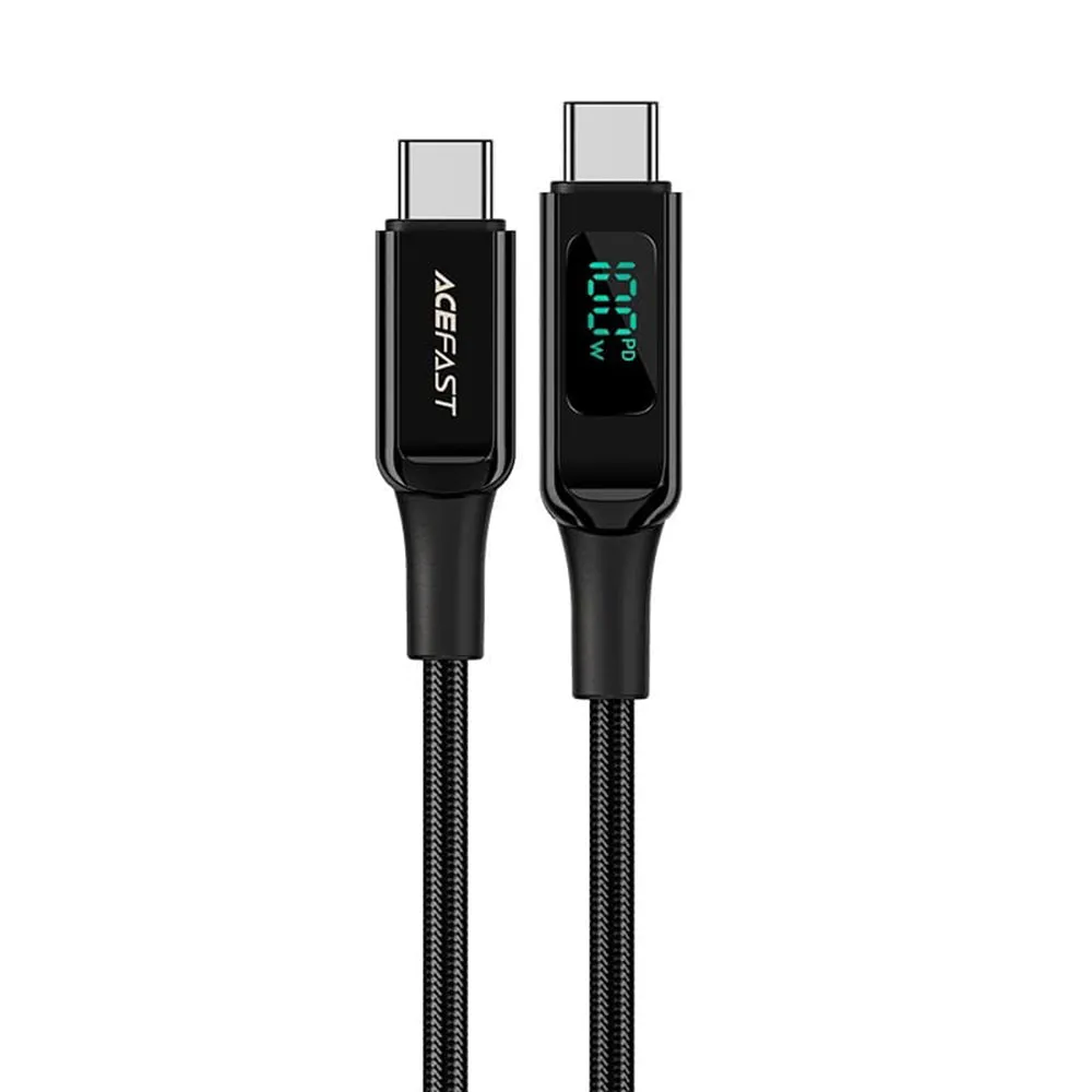Cavo Dati e Ricarica USB-C - USB-C Acefast C6-03 Display, 100W, 2m, Nero - immagine 1
