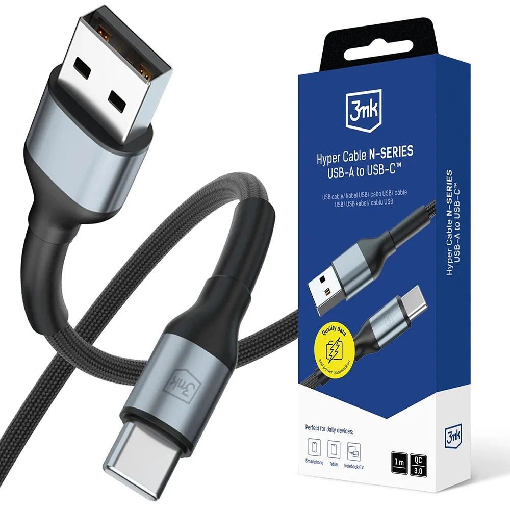 Cavo Dati e Ricarica USB-A - USB-C 3MK Hyper N, 18W, 1m, Nero - immagine 1