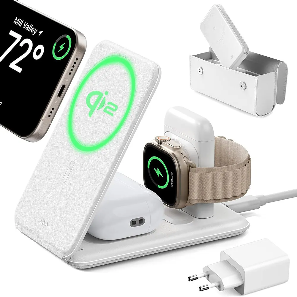 Caricabatterie Wireless Retea ESR Travel 3in1, 15W, 1.67A, Bianco - immagine 1