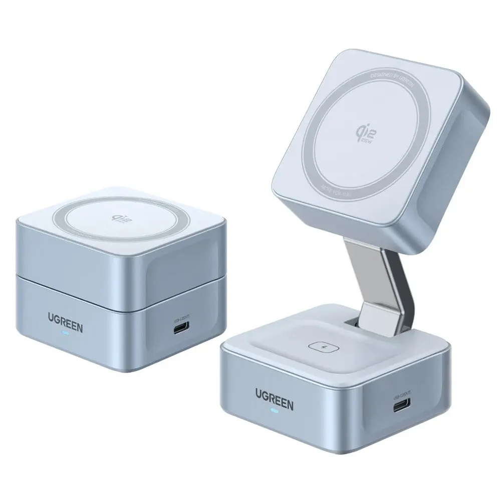 Caricabatterie Wireless UGREEN W752 2in1, 35W, 3A, 1 x USB-C, Blu - immagine 1