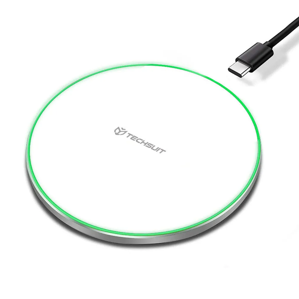 Caricabatterie Wireless Rete Techsuit CHWR031 Premium, 15W, 1.67A, Bianco - immagine 1