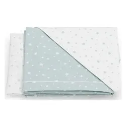 Set lenzuola lettino completo 3 pz STELLE Menta 020 1007 003 - immagine 1