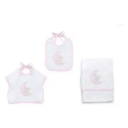 Set bavaglini 3 pz MOON Rosa 15 5020 401 - immagine 1