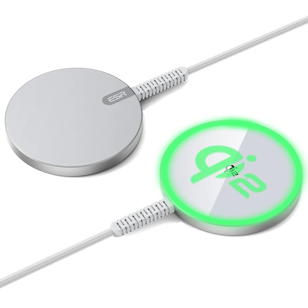 Caricabatterie Wireless ESR HaloLock, 15W, 1.67A, Argento - immagine 1