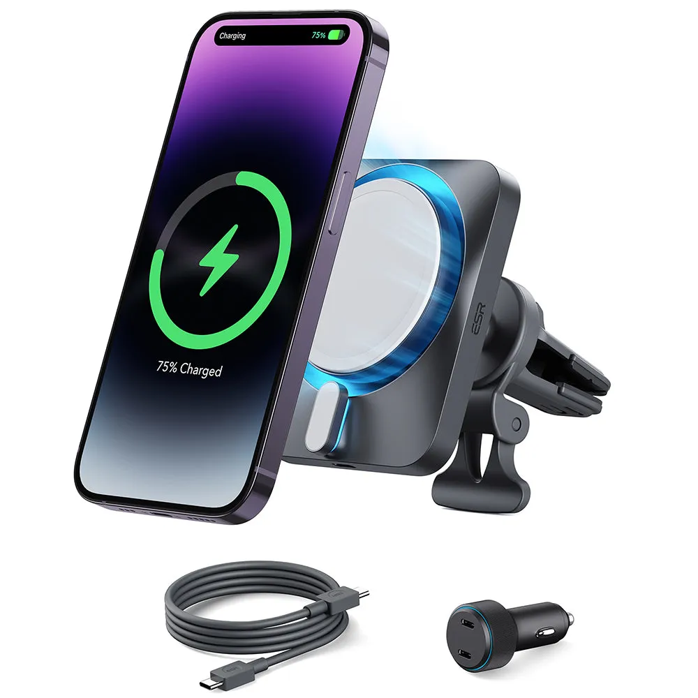 Caricabatterie Auto Wireless ESR CryoBoost, 15W, 1.67A, Argento - immagine 1