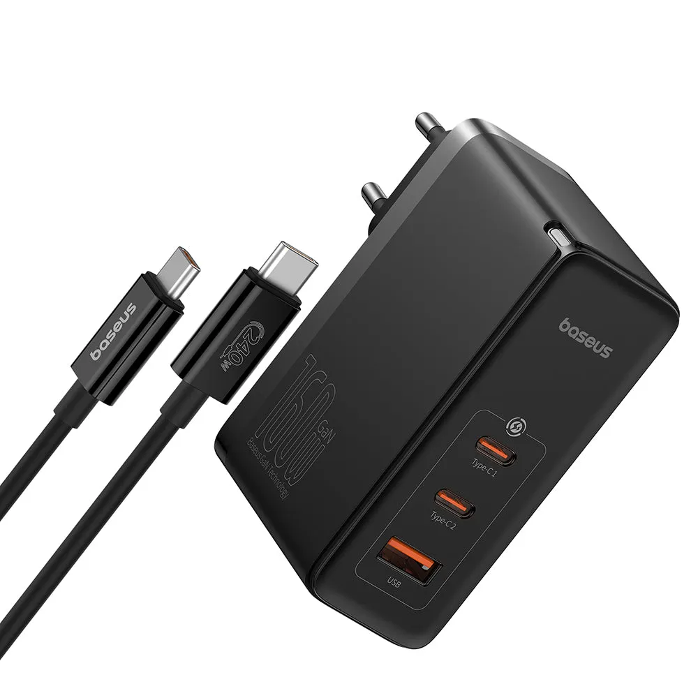 Caricabatterie Rete con Cavo USB-C Baseus GaN5 Pro, 160W, 5A, 1 x USB-A - 2 x USB-C, Nero P10110825113-00 - immagine 1