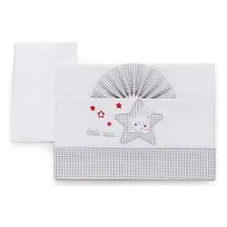 Set lenzuola lettino completo 3 pz STAR Grey 15 2010 208 - immagine 1