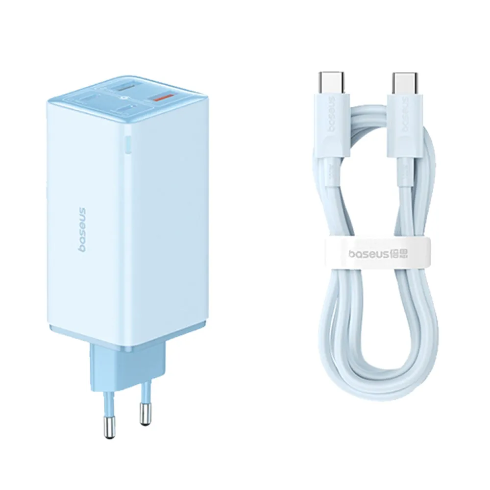 Caricabatterie Rete con Cavo USB-C Baseus GaN6 Pro, 100W, 3.25A, 2 x USB-A - 2 x USB-C, Blu P10162705312-00 - immagine 1