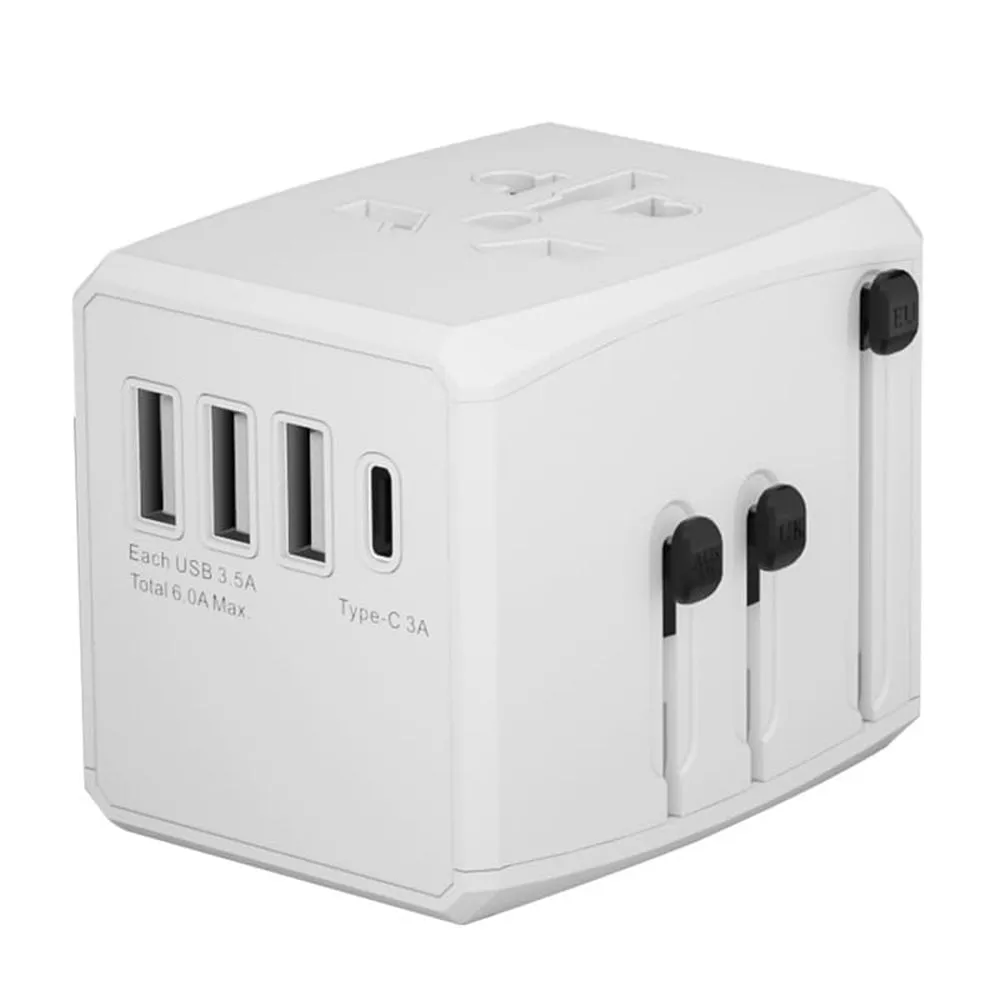 Caricabatterie da Rete Techsuit HHT904-B3 Travel, 30W, 3A, 3 x USB-A - 1 x USB-C, Bianco - immagine 1