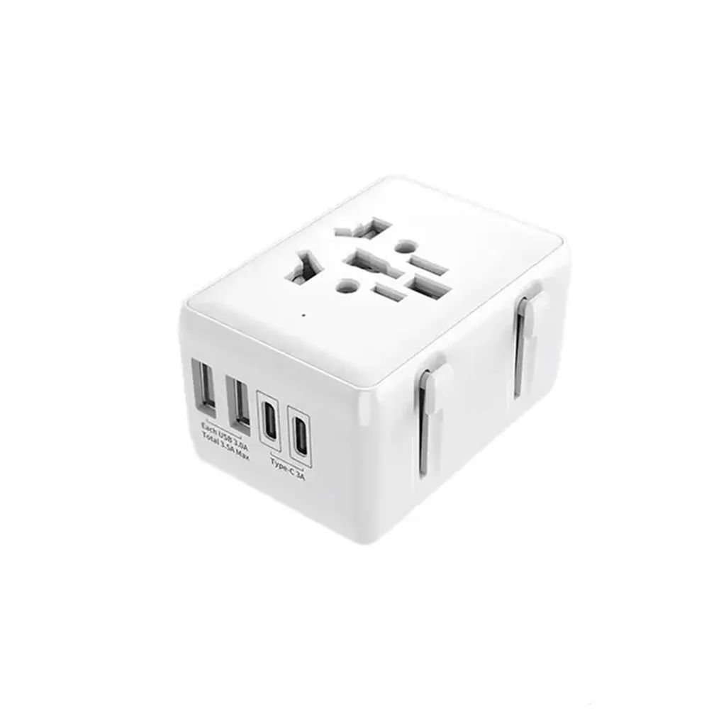 Caricabatterie da Rete Techsuit HHT203A Travel, 20W, 3A, 2 x USB-A - 2 x USB-C, Bianco - immagine 1