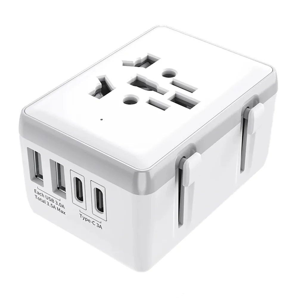 Caricabatterie da Rete Techsuit HHt204A Travel, 15W, 3A, 2 x USB-A - 2 x USB-C, Bianco - immagine 1