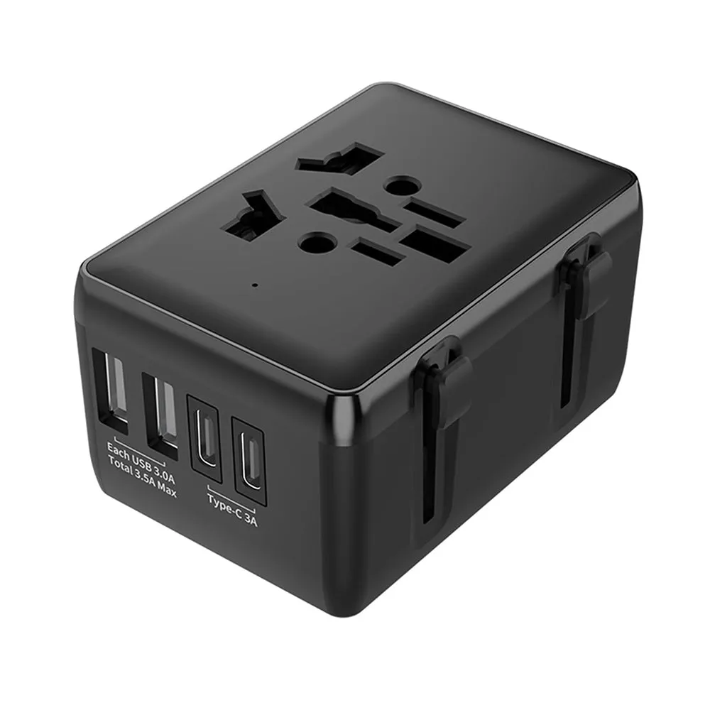 Caricabatterie da Rete Techsuit HHt204A Travel, 15W, 3A, 2 x USB-A - 2 x USB-C, Nero - immagine 1
