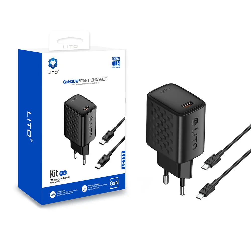 Caricabatterie Retea Lito LC17, 30W, 3A, 1 x USB-C, Nero - immagine 1