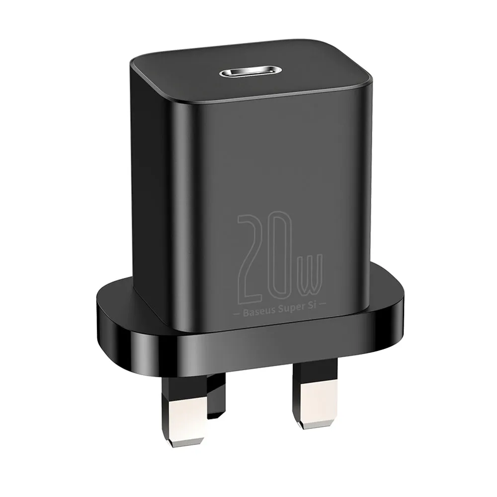 Caricatore da rete Baseus Super Si, 20W, 3A, 1 x USB-C, UK, Nero CCSUP-K01 - immagine 1