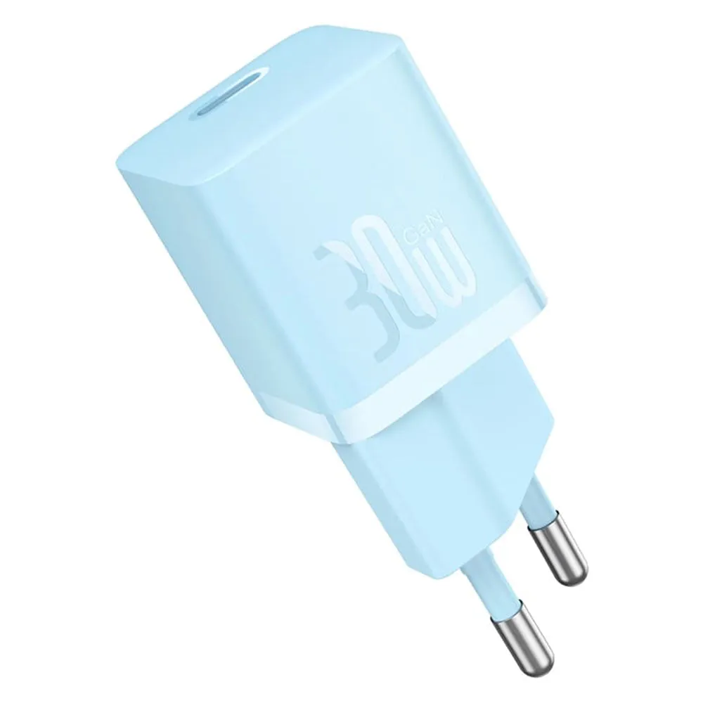 Caricabatterie Retea Baseus GaN Mini 1C, 30W, 3A, 1 x USB-C, Blu CCGN070603 - immagine 1