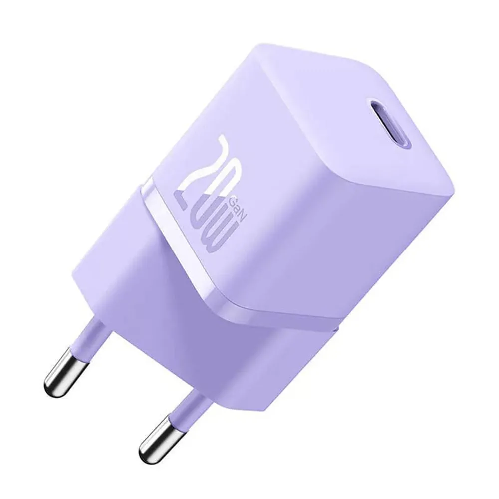 Caricabatterie Rete Baseus, 20W, 3A, 1 x USB-C, Viola CCGN050105 - immagine 1
