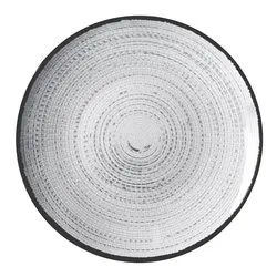 Piatto piano melamina (25cm) TIVOLI Bianco e Grigio 0830025N C7X - immagine 1