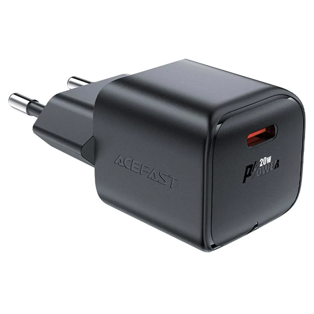 Caricabatterie da rete Acefast A73 Mini, 20W, 3A, 1 x USB-C, Nero - immagine 1