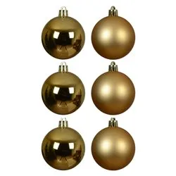 Set palline albero Natale (6pz-8cm) Plastica Gold 9022050 - immagine 1