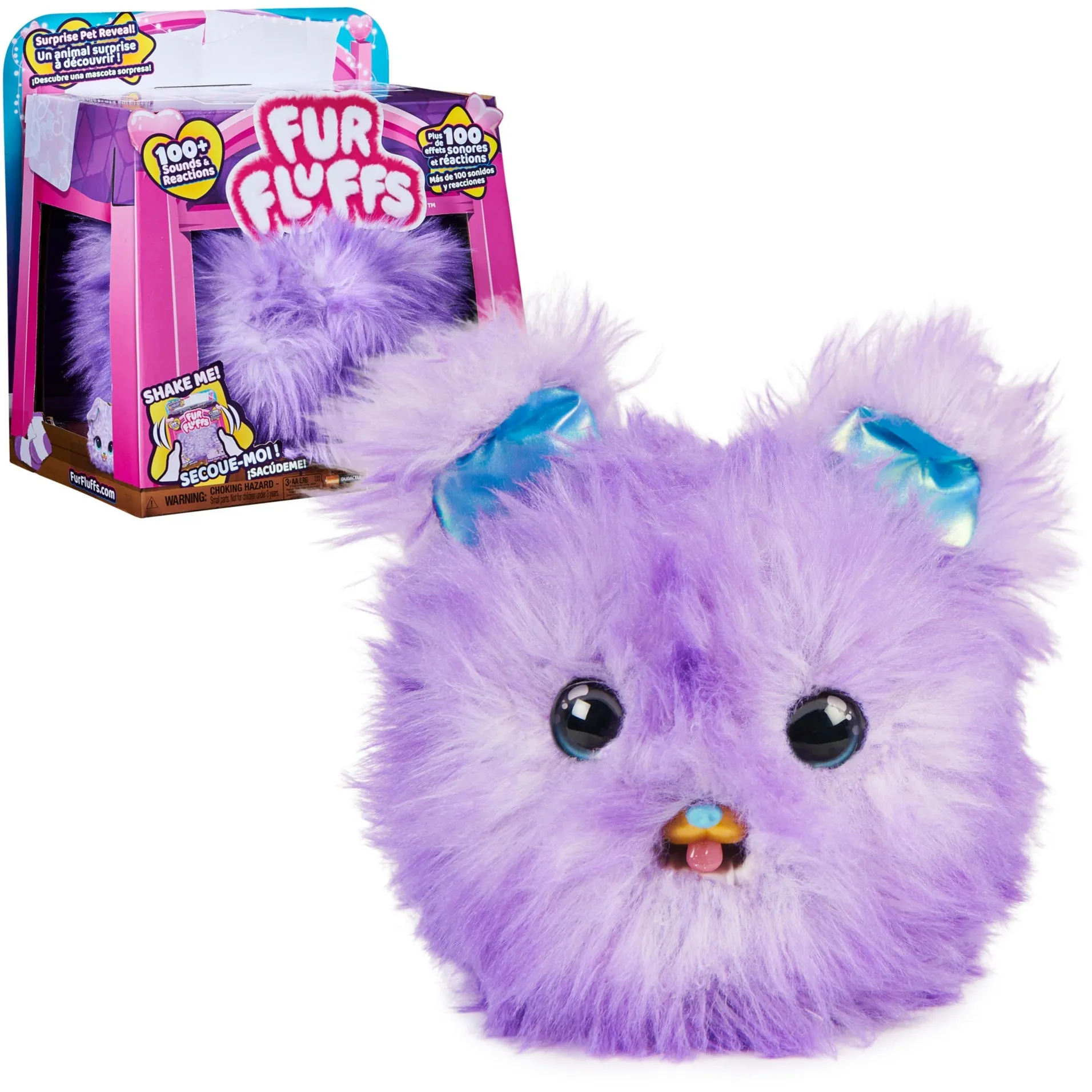 Fur Fluffs, Pupper-Fluff, animale giocattolo interattivo a sorpresa con oltre 100 suoni e reazioni, per bambine dai 5 anni in su, Peluche animali - immagine 1