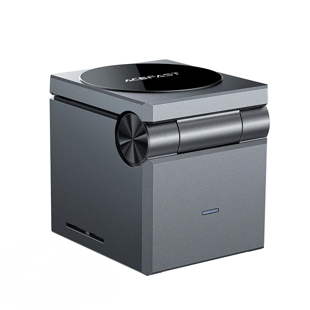 Caricabatterie Wireless Retea Acefast E18 Cubo di Rubik 3in1, 23W, 1.67A, Grigio - immagine 1