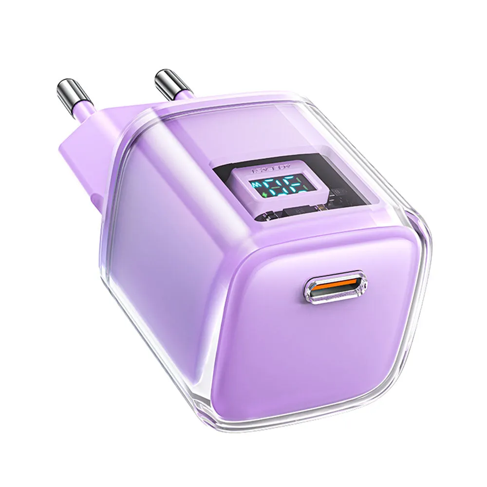 Caricabatterie Retea Acefast A53 Sparkling Display, 30W, 3A, 1 x USB-C, Viola - immagine 1