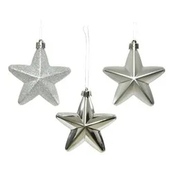 Stelle (6pz) Plastica Silver 9027861 - immagine 1