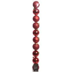Set palline albero Natale (10pz-6cm) Plastica Red 9020172 - immagine 1
