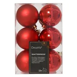 Set palline albero Natale (12pz-6cm) Plastica Red 9021832 - immagine 1