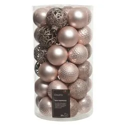 Set palline albero Natale (37pz-6cm) Plastica Blush pink 9020808 - immagine 1