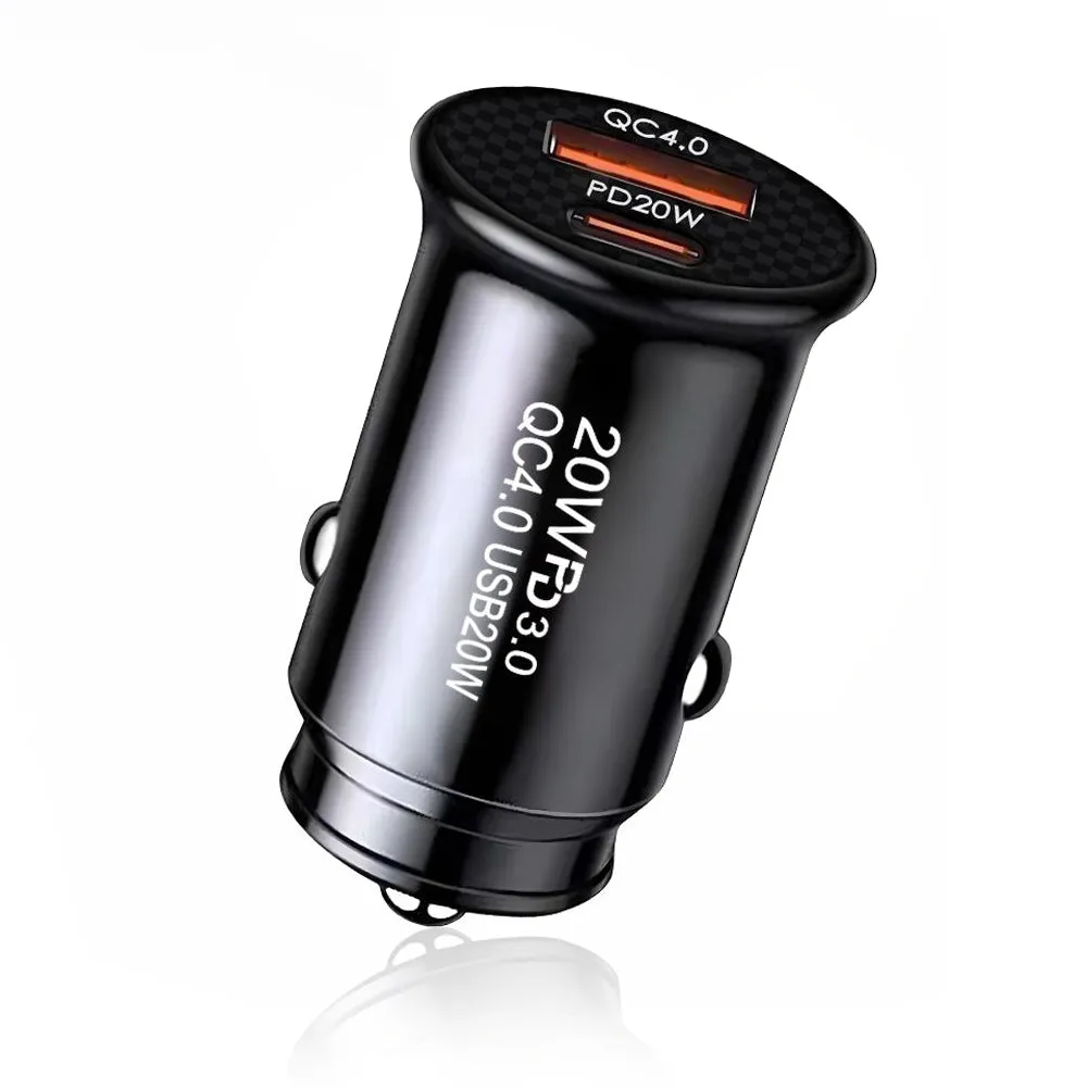 Caricabatterie Auto Techsuit C4 MiniFuseX, 20W, 3A, 1 x USB-A - 1 x USB-C, Nero - immagine 1