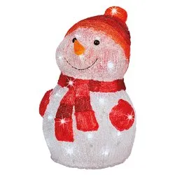 Pupazzo di neve luce fissa (25x25x35cm) (1pz) 40 luci - LED Bianco freddo IP44 491157 - immagine 1