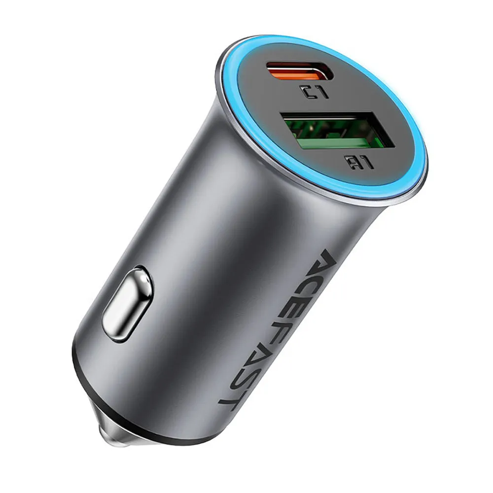 Caricabatterie Auto Acefast B16, 95W, 3.25A, 1 x USB-A - 1 x USB-C, Grigio - immagine 1