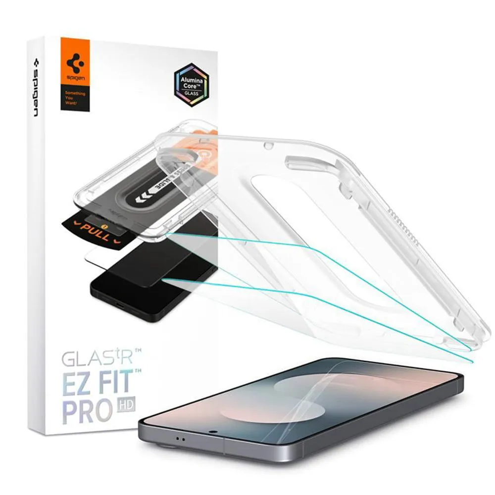 Pellicola Protettiva Schermo Spigen GlastR EZ FIT Pro HD per Samsung Galaxy S25 FE, Vetro Temperato, Full Glue, Set 2 pezzi AGL10202 - immagine 1