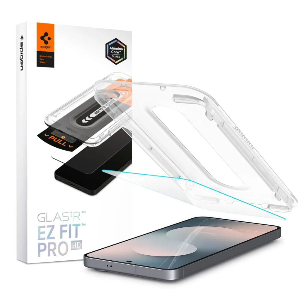 Pellicola Protettiva Schermo Spigen GlastR EZ FIT Pro HD per Samsung Galaxy S25 FE, Vetro Temperato, Full Glue AGL10203 - immagine 1
