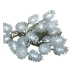 Filo Trasparente 20 luci - LED Bianco freddo (2,85 + 0,5 mt) Pigne ghiacciate Luce fissa CHRISTMAS IP20 D1695 - immagine 1