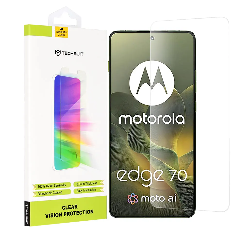 Pellicola protettiva Schermo Techsuit Clear Vision per Motorola Edge 70, Vetro Temperato, Full Glue - immagine 1